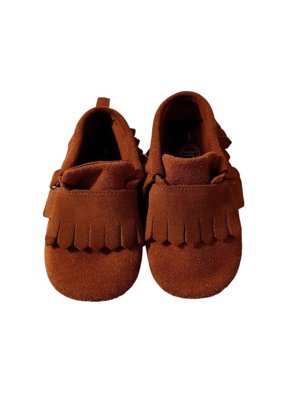 Baby Wonder Nation Brown Suede Moccasin Booties- Size 5